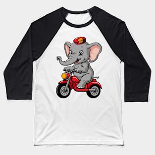 Baby Elephant on a Motorbike Baseball T-Shirt